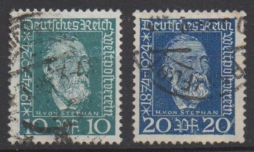 Michel Nr. 368 - 369, Weltpostverein gestempelt.